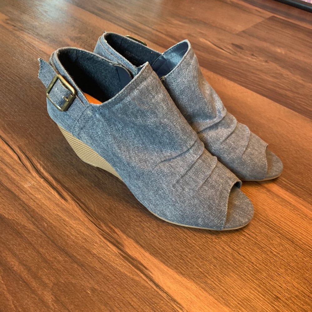 Denim Wedges